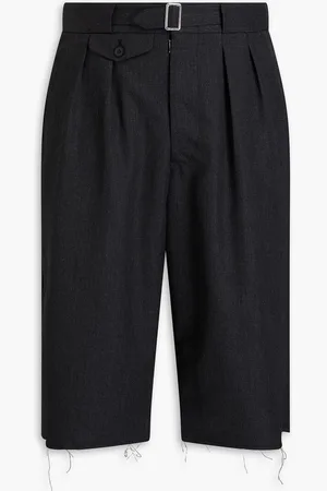 Maison Margiela Pleated wool-twill shorts - Gray
