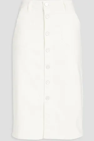 Paige Meadow denim skirt - White