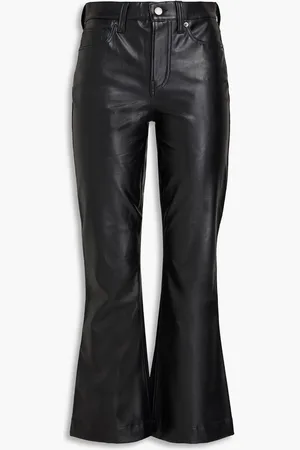 VERONICA BEARD Faux stretch-leather flared pants