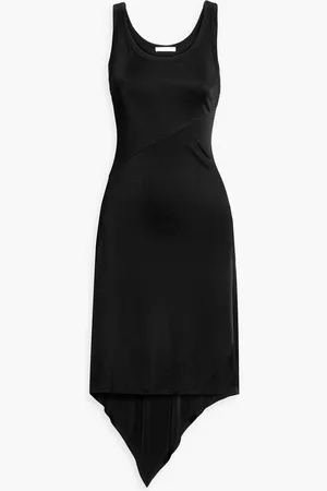 Helmut Lang Asymmetric stretch-satin dress