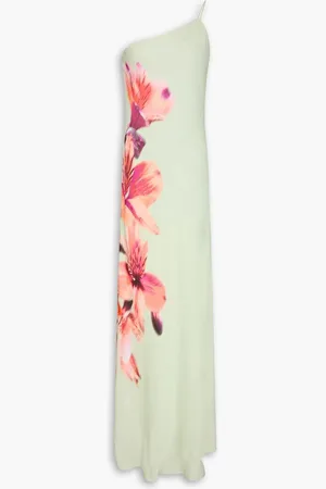 Derek Lam Milou one-shoulder floral-print crepe gown - Green