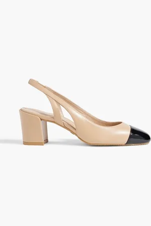 Stuart Weitzman Sleek 50 leather slingback pumps - Neutral