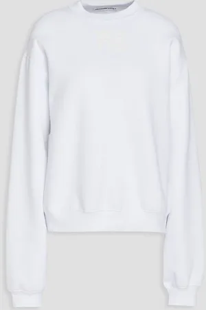 Alexander Wang Appliquéd cotton-blend fleece sweatshirt