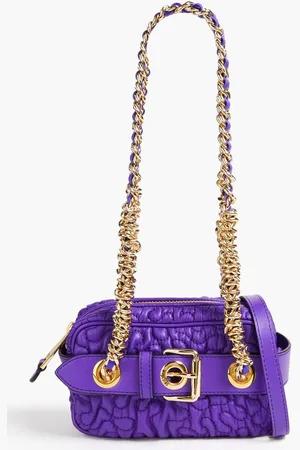 Moschino Buckle-embellished quilted leather shoulder bag