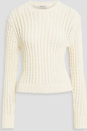 Simkhai Lindsay cable-knit cotton-blend sweater - White