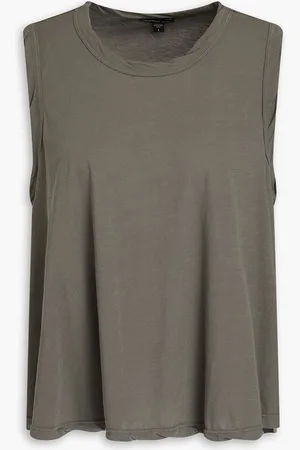 James Perse Slub cotton-jersey top - Green