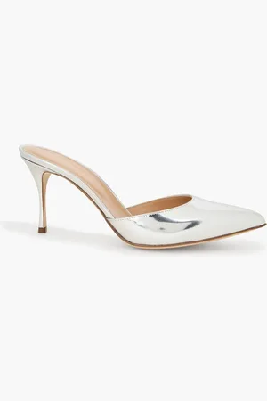Sergio Rossi Mirrored-leather mules - Metallic