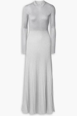 Khaite Keese metallic ribbed-knit maxi dress - Metallic