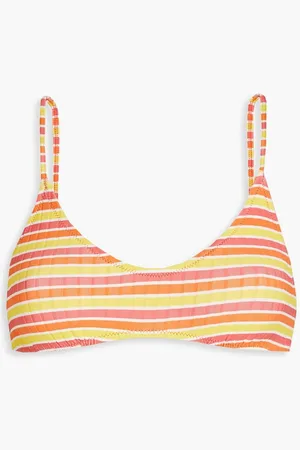 Solid Rachel striped ribbed bikini top