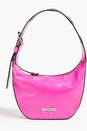 Moschino Eyelet-embellished leather shoulder bag - Pink