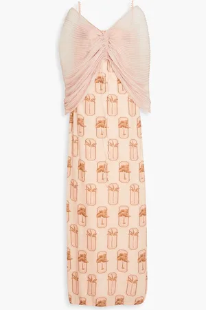 Agua by Agua Bendita Jacaranda Palma bead-embellished printed jacquard maxi dress - Orange