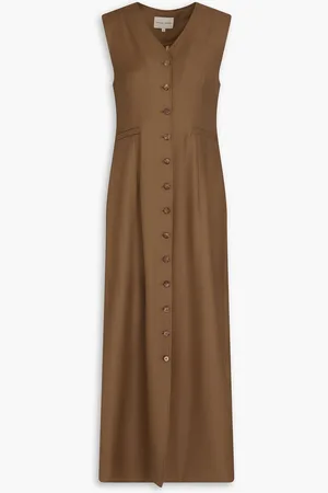 Loulou Studio Idika wool-twill midi dress - Brown