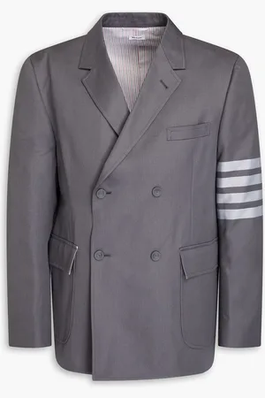 Thom Browne Double-breasted striped cotton-twill blazer