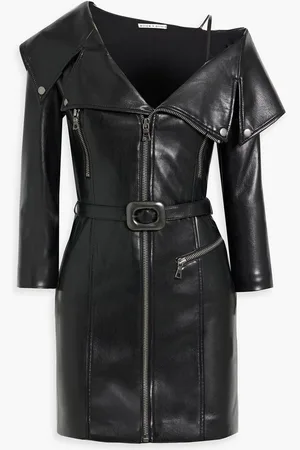 ALICE+OLIVIA Alice Olivia - Miara belted faux leather mini dress