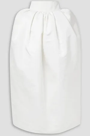 Christopher John Rogers Gathered silk-faille maxi skirt - White