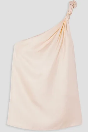 Loulou Studio Adiran one-shoulder twisted silk-twill top - Pink
