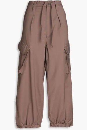Y-3 Wool-blend twill cargo pants - Neutral
