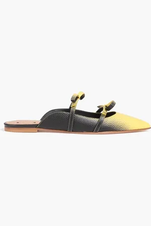 RED(V) Bow-embellished dégradé snake-print leather slippers