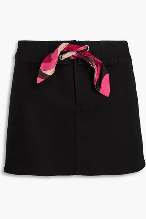 Puccini Silk-trimmed cotton-blend gabardine mini skirt