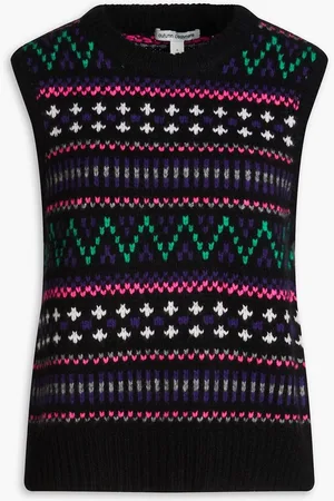 AUTUMN CASHMERE Jacquard-knit cashmere vest