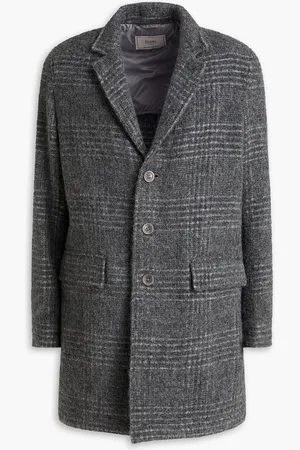 HERNO Houndstooth bouclé coat - Gray