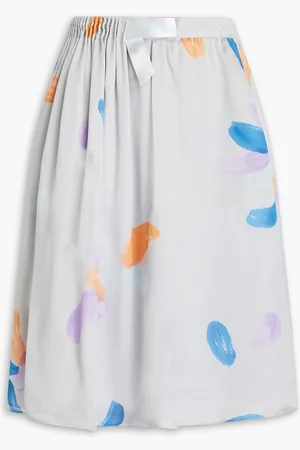Emporio Armani Printed silk-chiffon skirt - Gray