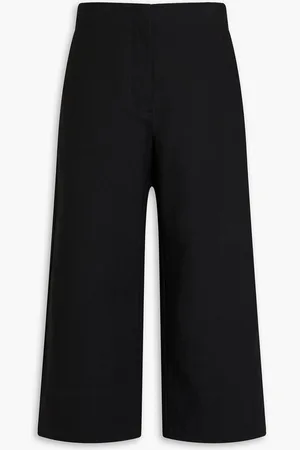 Ganni Cropped cotton wide-leg pants