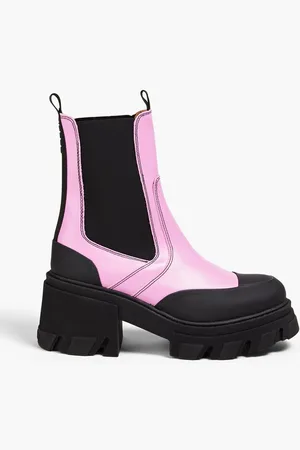 Ganni Two-tone leather Chelsea boots - Pink