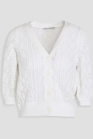 AUTUMN CASHMERE Pointelle-knit cotton cardigan - White
