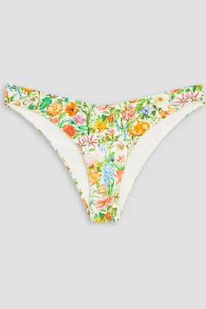 ONIA Floral-print low-rise bikini briefs - White