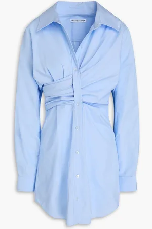 Alexander Wang Cotton-poplin mini shirt dress - Blue