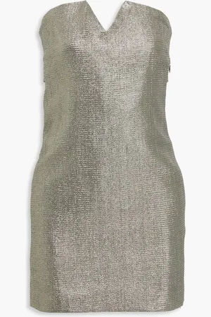 IRO Rayen strapless lamé mini dress - Green