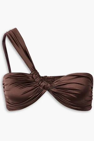GOOD AMERICAN Bali one-shoulder bikini top - Brown