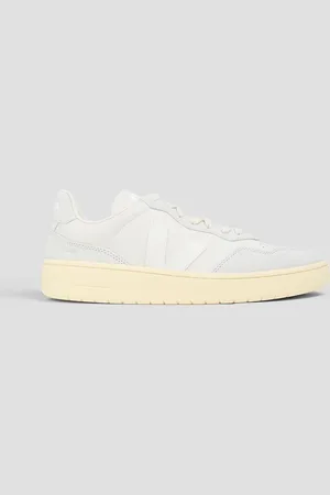 Veja V-90 pebbled-leather sneakers - White