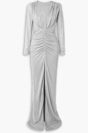 Costarellos Tatjana ruched metallic knitted maxi dress - Metallic
