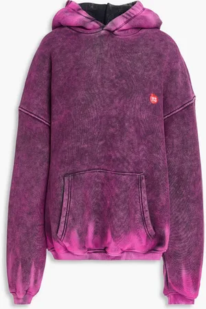 Alexander Wang Cotton-blend fleece hoodie - Pink
