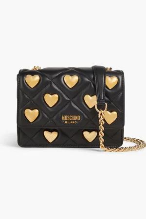 Moschino Quilted embellished leather cross-body bag