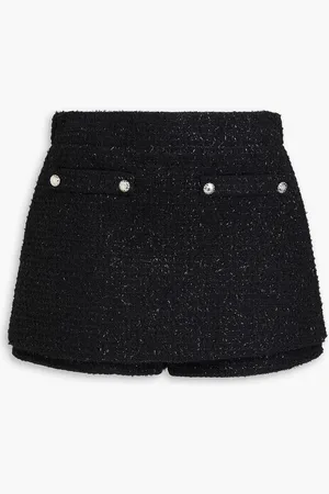 Maje Metallic cotton-blend bouclé-tweed shorts