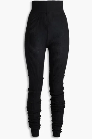 Rick Owens Ribbed cashmere-blend leggings