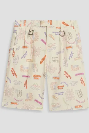 Jacquemus Rond Carré logo-print cotton shorts - White
