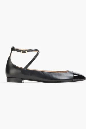 Stuart Weitzman Smooth and patent-leather ballet flats