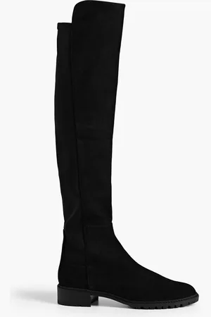 Stuart Weitzman City microstretch and suede over-the-knee boots