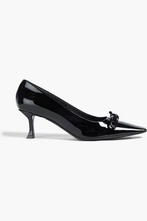 Salvatore Ferragamo Annie bow-detailed patent-leather pumps