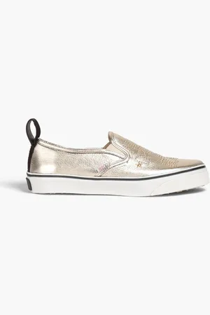 RED(V) Studded leather loafers - Metallic