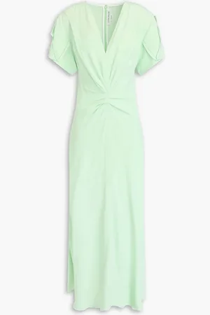 Victoria Beckham Ruched crepe midi dress - Green