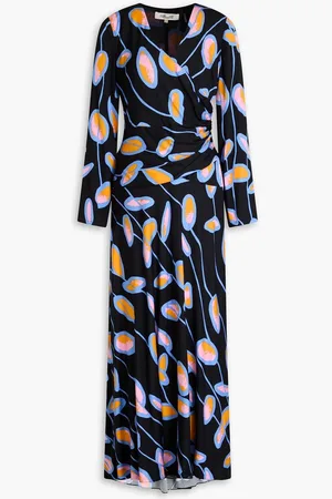 Diane von Furstenberg Lanira wrap-effect printed crepe de chine maxi dress