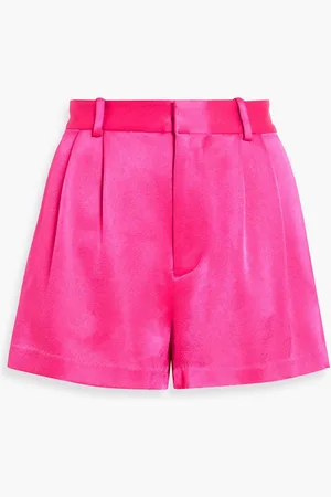 ALICE+OLIVIA Alice Olivia - Conry pleated satin-crepe shorts - Pink