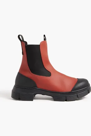 Ganni Two-tone rubber Chelsea boots - Red