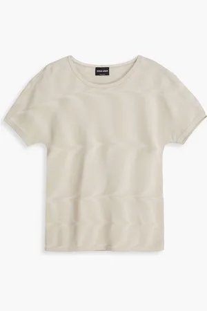 Giorgio Armani Tie-dyed knitted top - Gray