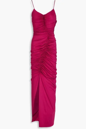 Victoria Beckham Ruched stretch-jersey maxi dress - Purple